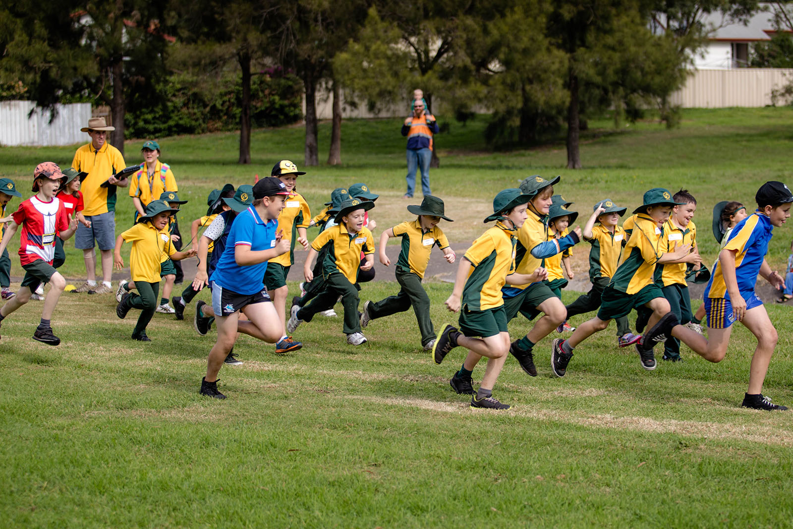 Students taking part in a cross-country run